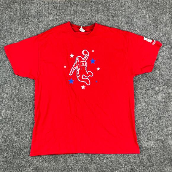 Vintage T-Shirt Mens XL Red Astronaut Dunk Graphic Tee Space Basketball Style - Picture 2 of 7
